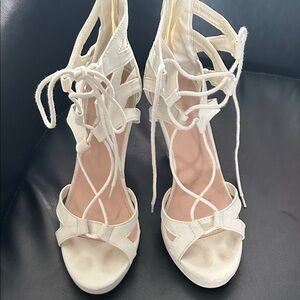 TOP Moda White Strappy Heels